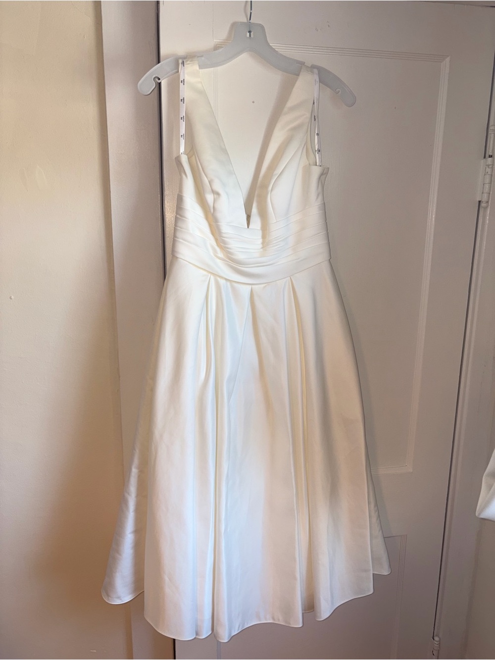 David’s Bridal Tea Length White Gown